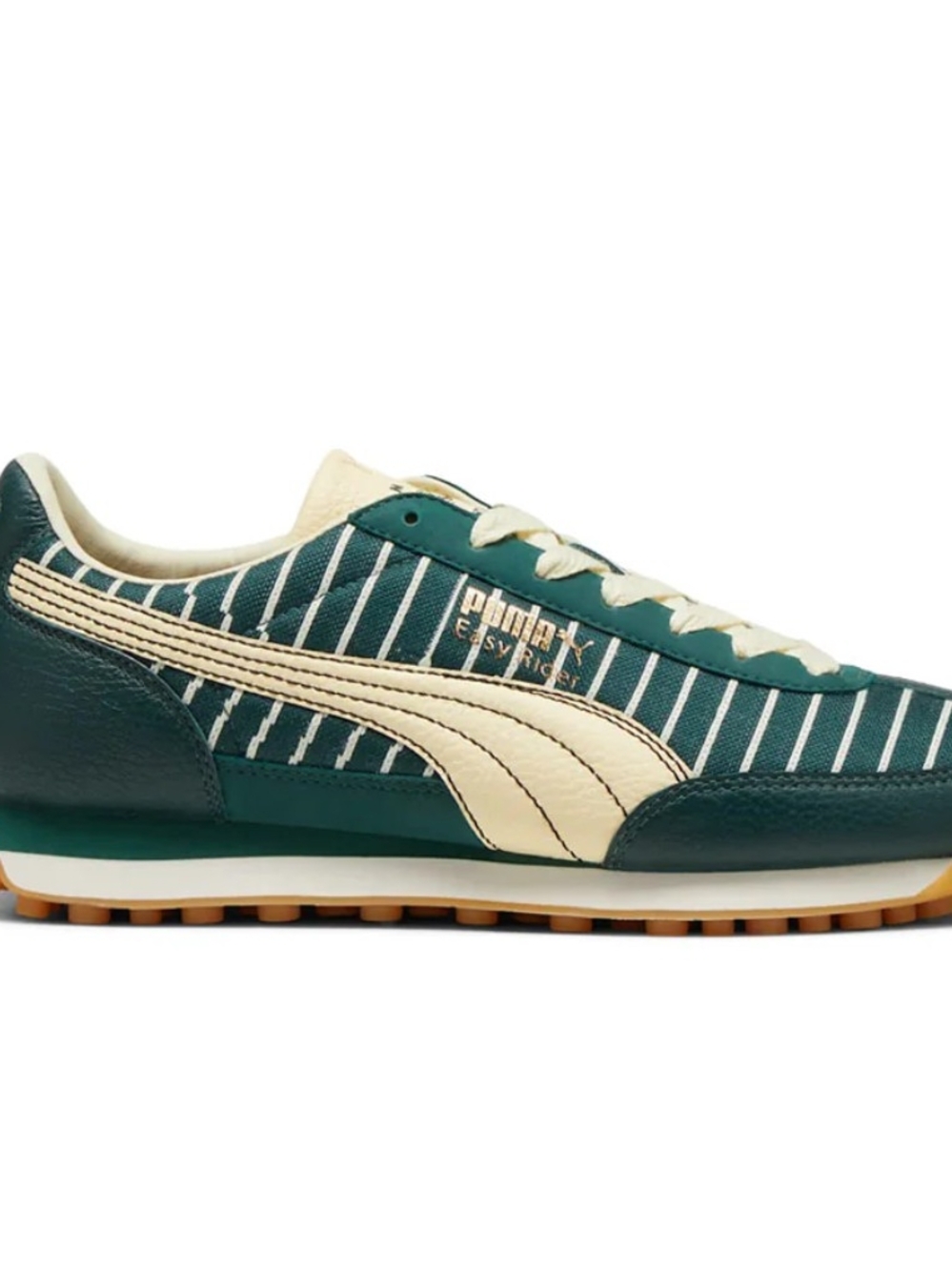 Puma Men's Green and Cream Easy Rider Stripe Sneaker